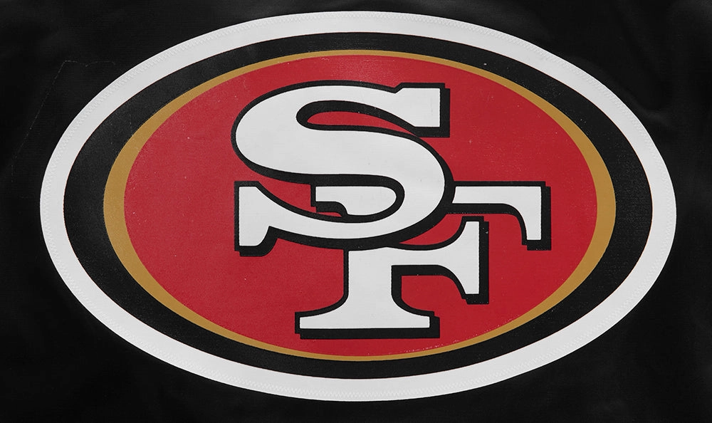 NFL SAN FRANCISCO 49ERS CLASSIC WOMEN'S SATIN JACKET (BLACK)