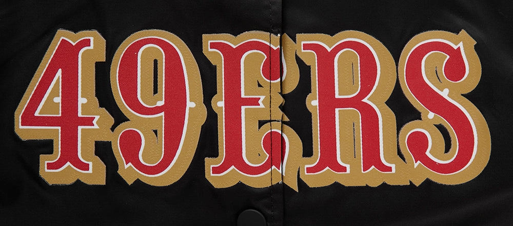 NFL SAN FRANCISCO 49ERS CLASSIC WOMEN'S SATIN JACKET (BLACK)