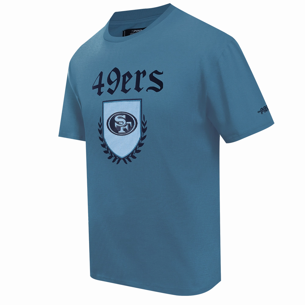 NFL SAN FRANCISCO 49ERS COUNTRY CLUB MEN'S COTTON JERSEY DROP SHOULDER TEE (STEEL BLUE)