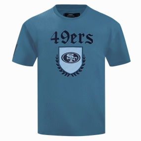 NFL SAN FRANCISCO 49ERS COUNTRY CLUB MEN'S COTTON JERSEY DROP SHOULDER TEE (STEEL BLUE)