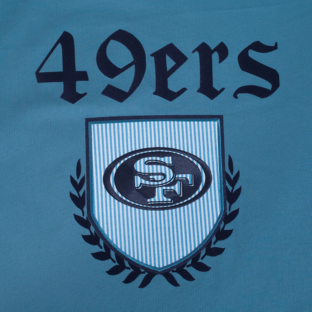 NFL SAN FRANCISCO 49ERS COUNTRY CLUB MEN'S COTTON JERSEY DROP SHOULDER TEE (STEEL BLUE)