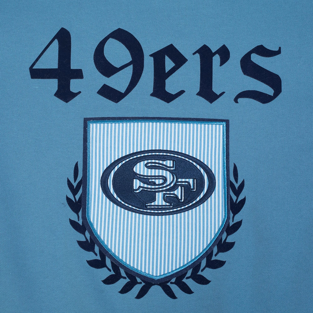 NFL SAN FRANCISCO 49ERS COUNTRY CLUB MEN'S DROP SHOULDER FLEECE CREWNECK (STEEL BLUE)