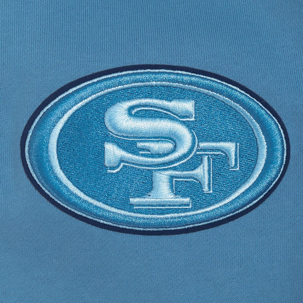 NFL SAN FRANCISCO 49ERS COUNTRY CLUB MEN'S DROP SHOULDER FLEECE CREWNECK (STEEL BLUE)