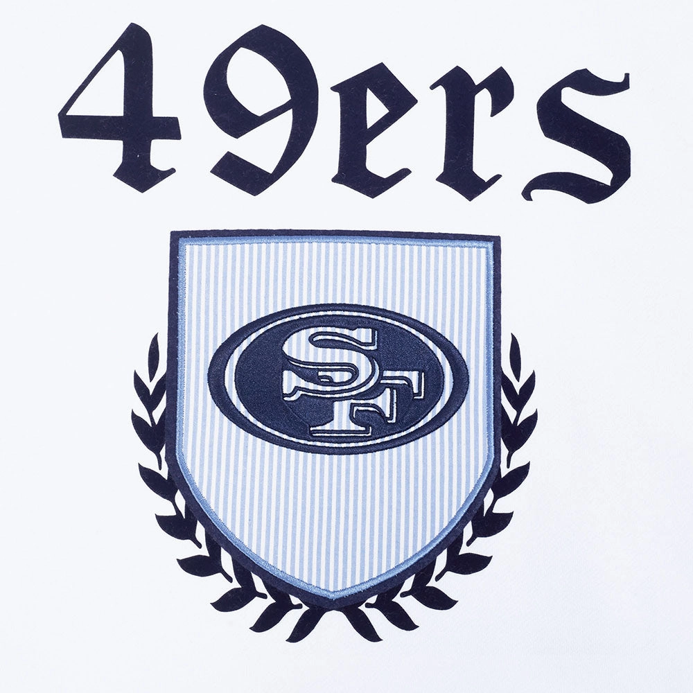 NFL SAN FRANCISCO 49ERS COUNTRY CLUB MEN'S DROP SHOULDER FLEECE CREWNECK (WHITE)