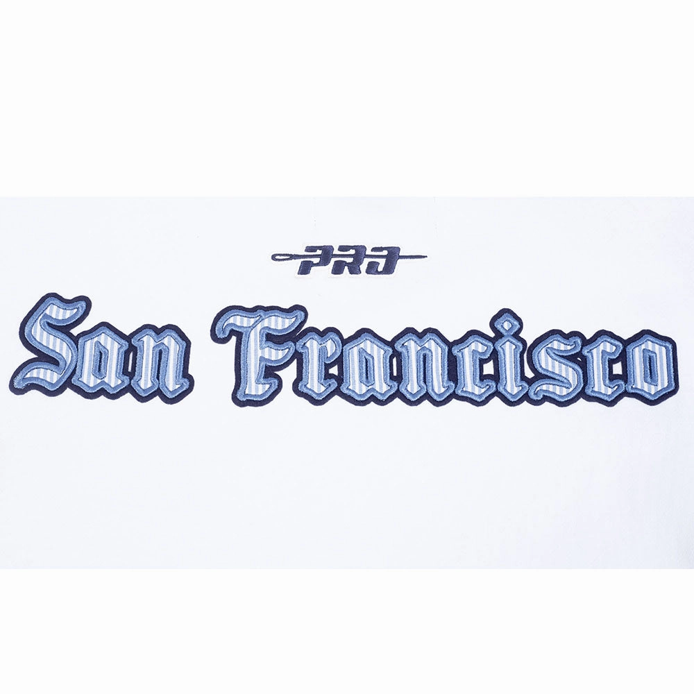 NFL SAN FRANCISCO 49ERS COUNTRY CLUB MEN'S DROP SHOULDER FLEECE CREWNECK (WHITE)