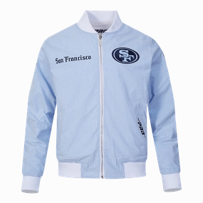 NFL SAN FRANCISCO 49ERS COUNTRY CLUB MEN'S SEERSUCKER JACKET (SEERSUCKER BLUE)