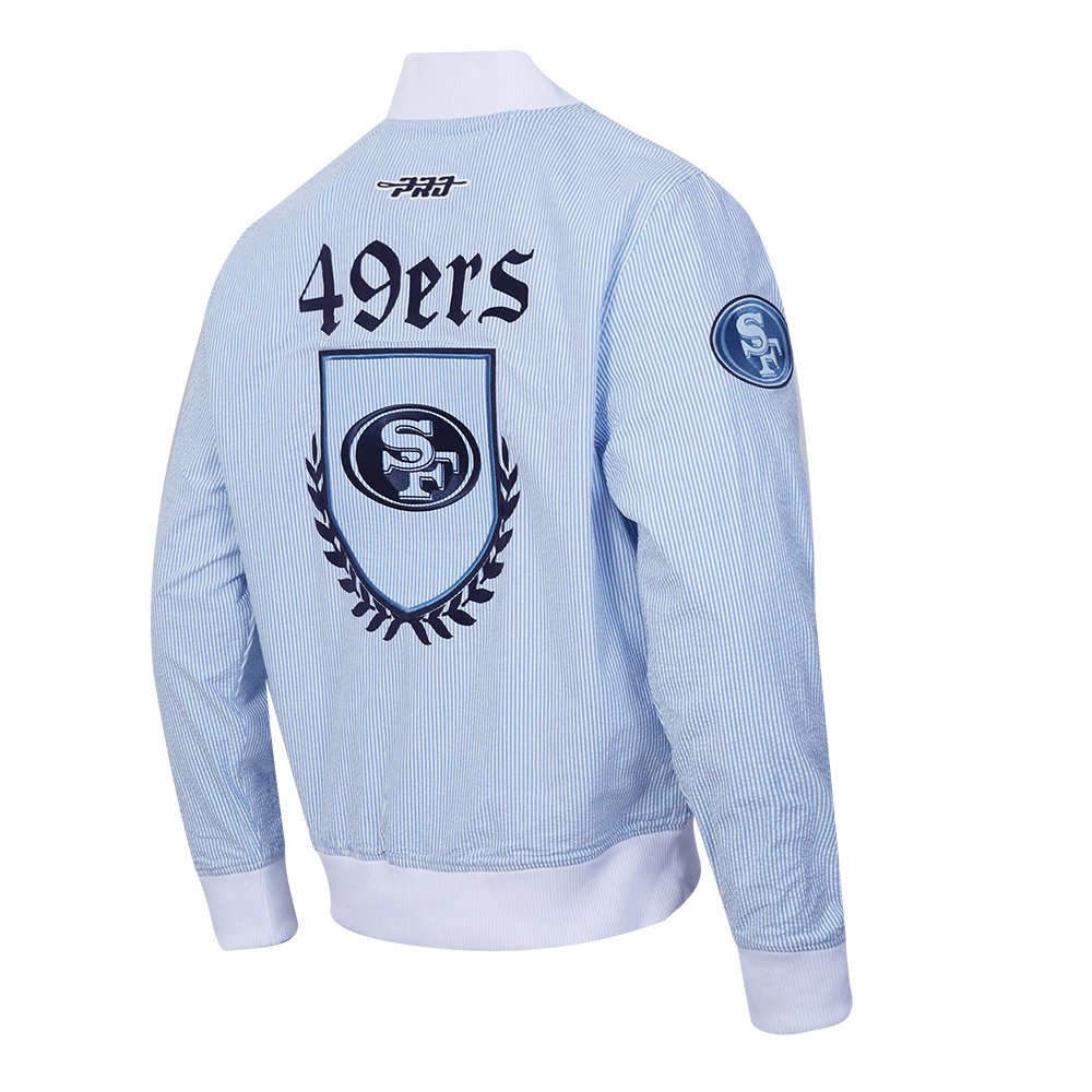 NFL SAN FRANCISCO 49ERS COUNTRY CLUB MEN'S SEERSUCKER JACKET (SEERSUCKER BLUE)