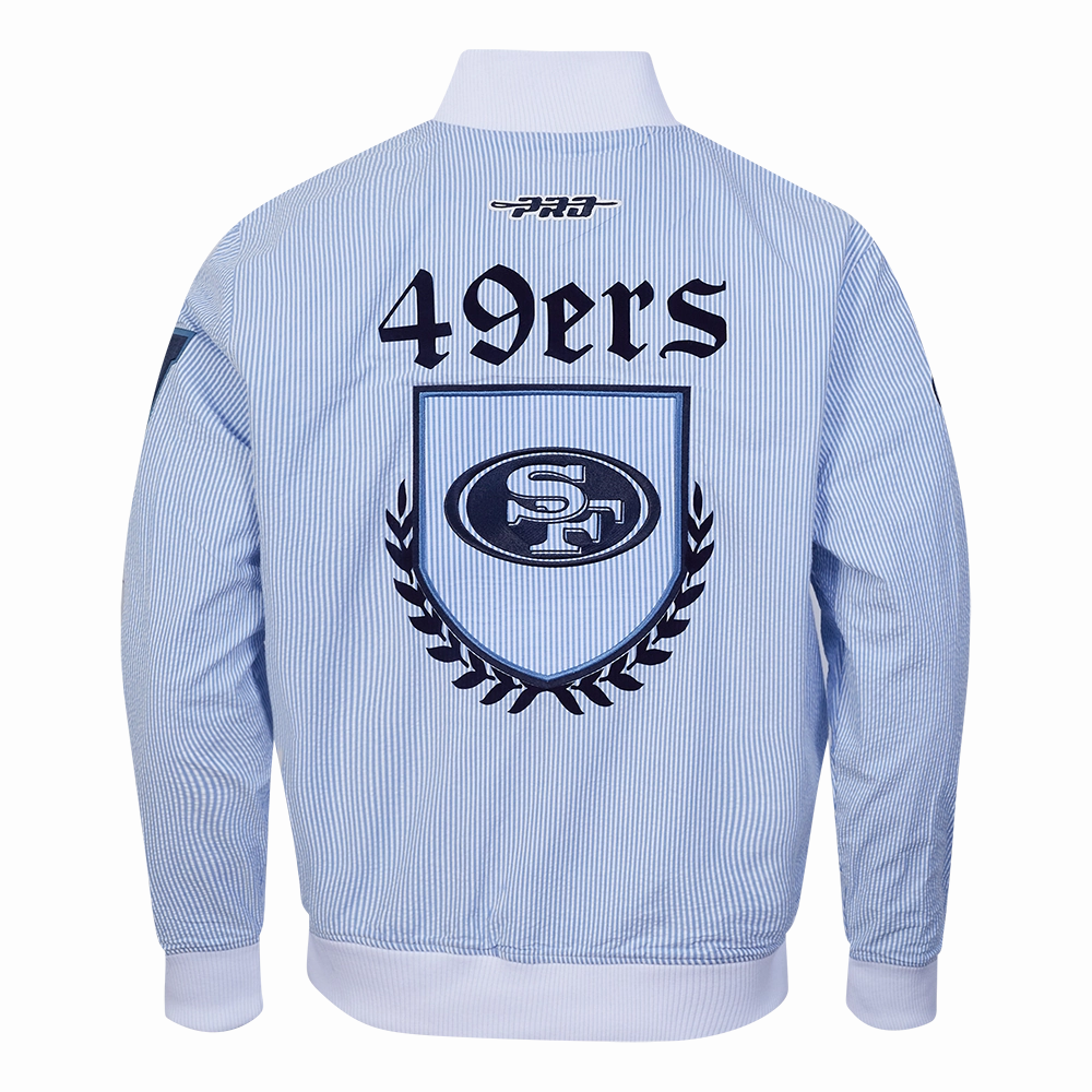 NFL SAN FRANCISCO 49ERS COUNTRY CLUB MEN'S SEERSUCKER JACKET (SEERSUCKER BLUE)