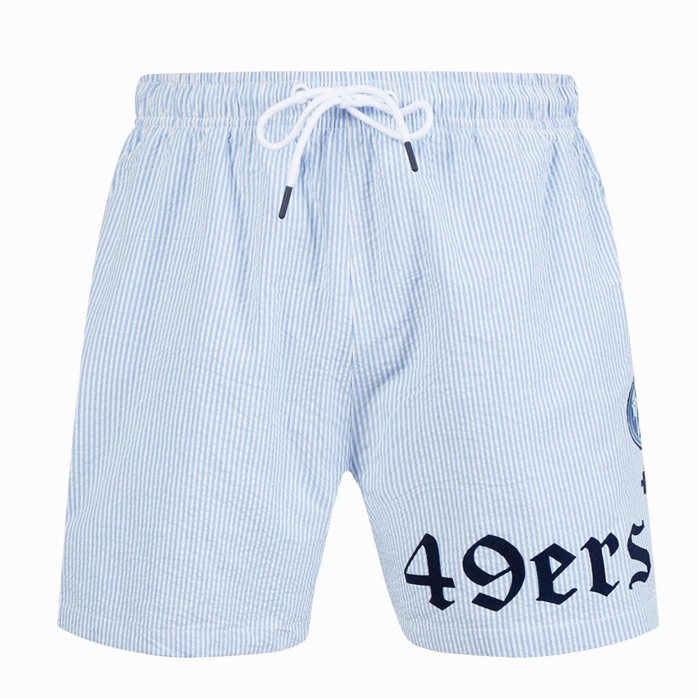 NFL SAN FRANCISCO 49ERS COUNTRY CLUB MEN'S SEERSUCKER SHORT (SEERSUCKER BLUE)