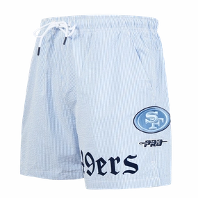NFL SAN FRANCISCO 49ERS COUNTRY CLUB MEN'S SEERSUCKER SHORT (SEERSUCKER BLUE)