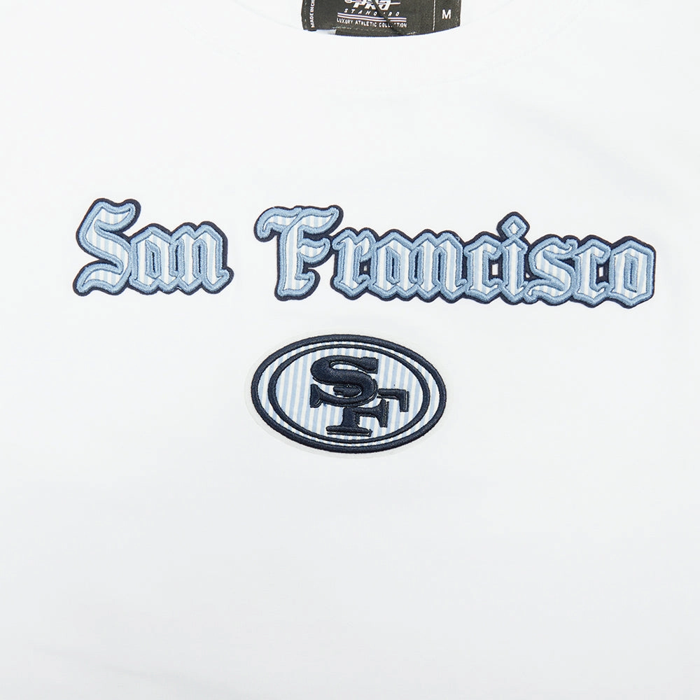 NFL SAN FRANCISCO 49ERS COUNTRY CLUB WOMEN'S MIDRIFF TEE (WHITE)