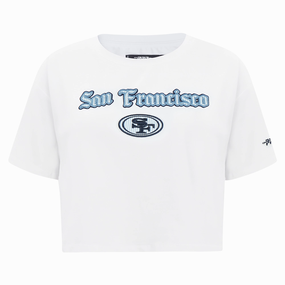 NFL SAN FRANCISCO 49ERS COUNTRY CLUB WOMEN'S MIDRIFF TEE (WHITE)