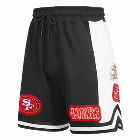 NFL SAN FRANCISCO 49ERS DIY PICK STITCH MEN'S DOUBLE KNIT 2.0 SHORT (BLACK)