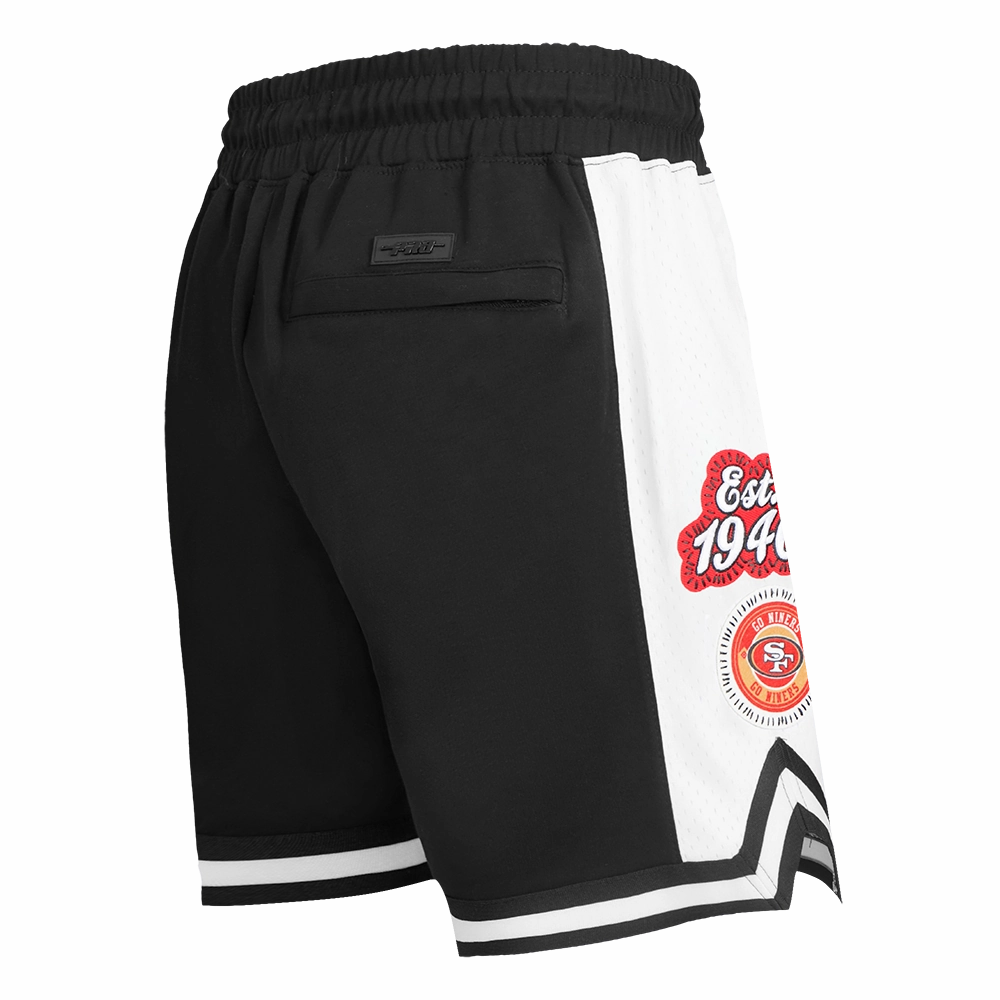 NFL SAN FRANCISCO 49ERS DIY PICK STITCH MEN'S DOUBLE KNIT 2.0 SHORT (BLACK)