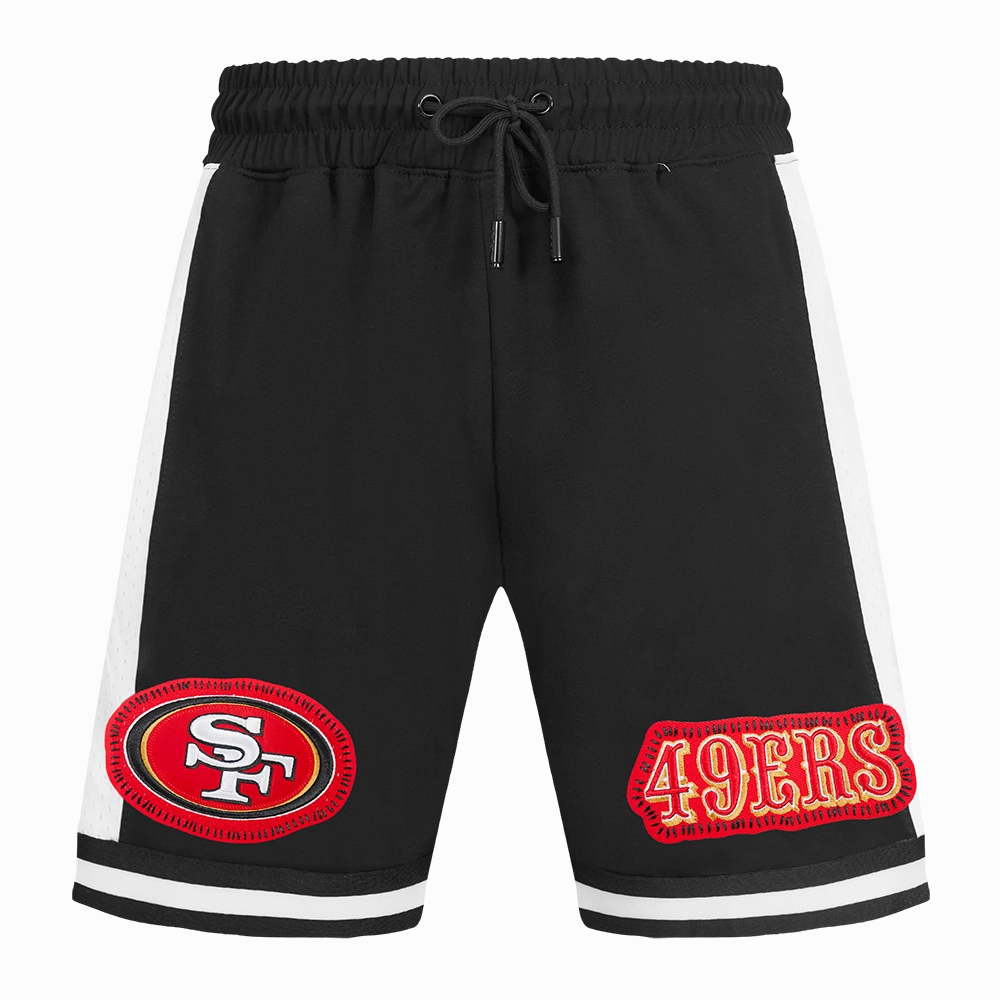 NFL SAN FRANCISCO 49ERS DIY PICK STITCH MEN'S DOUBLE KNIT 2.0 SHORT (BLACK)