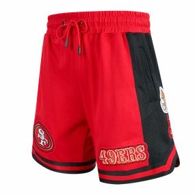 NFL SAN FRANCISCO 49ERS DIY PICK STITCH MEN'S DOUBLE KNIT 2.0 SHORT (RED/BLACK)