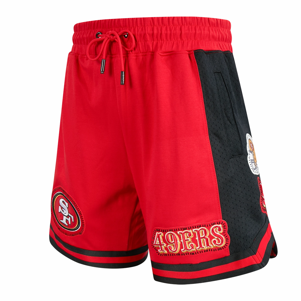 NFL SAN FRANCISCO 49ERS DIY PICK STITCH MEN'S DOUBLE KNIT 2.0 SHORT (RED/BLACK)