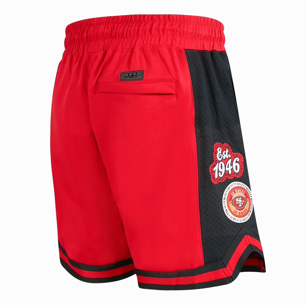 NFL SAN FRANCISCO 49ERS DIY PICK STITCH MEN'S DOUBLE KNIT 2.0 SHORT (RED/BLACK)