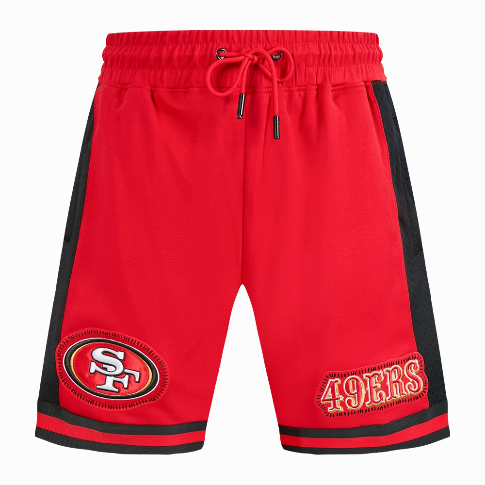 NFL SAN FRANCISCO 49ERS DIY PICK STITCH MEN'S DOUBLE KNIT 2.0 SHORT (RED/BLACK)