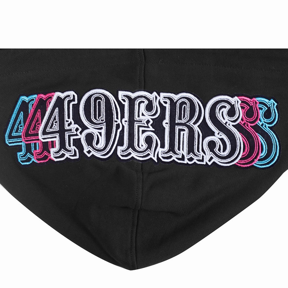 NFL SAN FRANCISCO 49ERS ECHO LOGO MEN'S FLEECE PULLOVER HOODIE (BLACK)