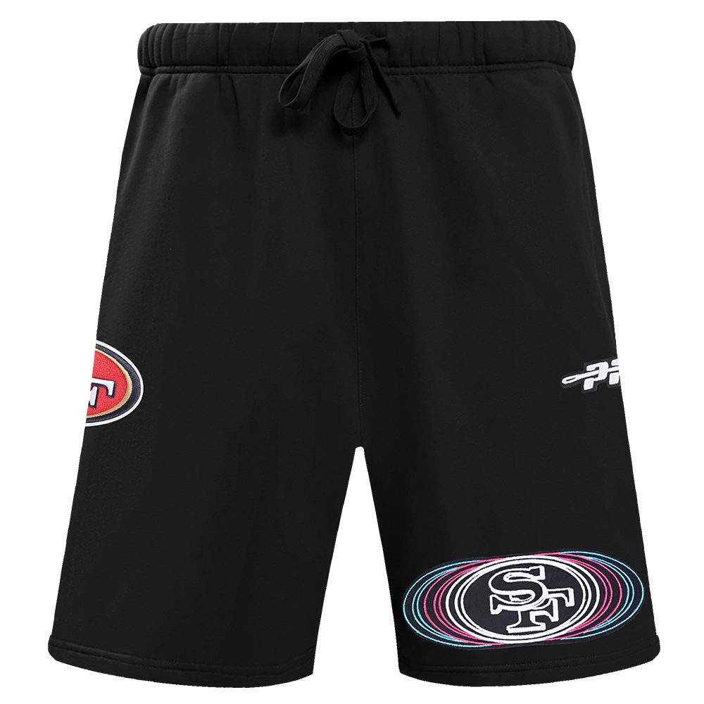 NFL SAN FRANCISCO 49ERS ECHO LOGO MEN'S FLEECE SHORT (BLACK)