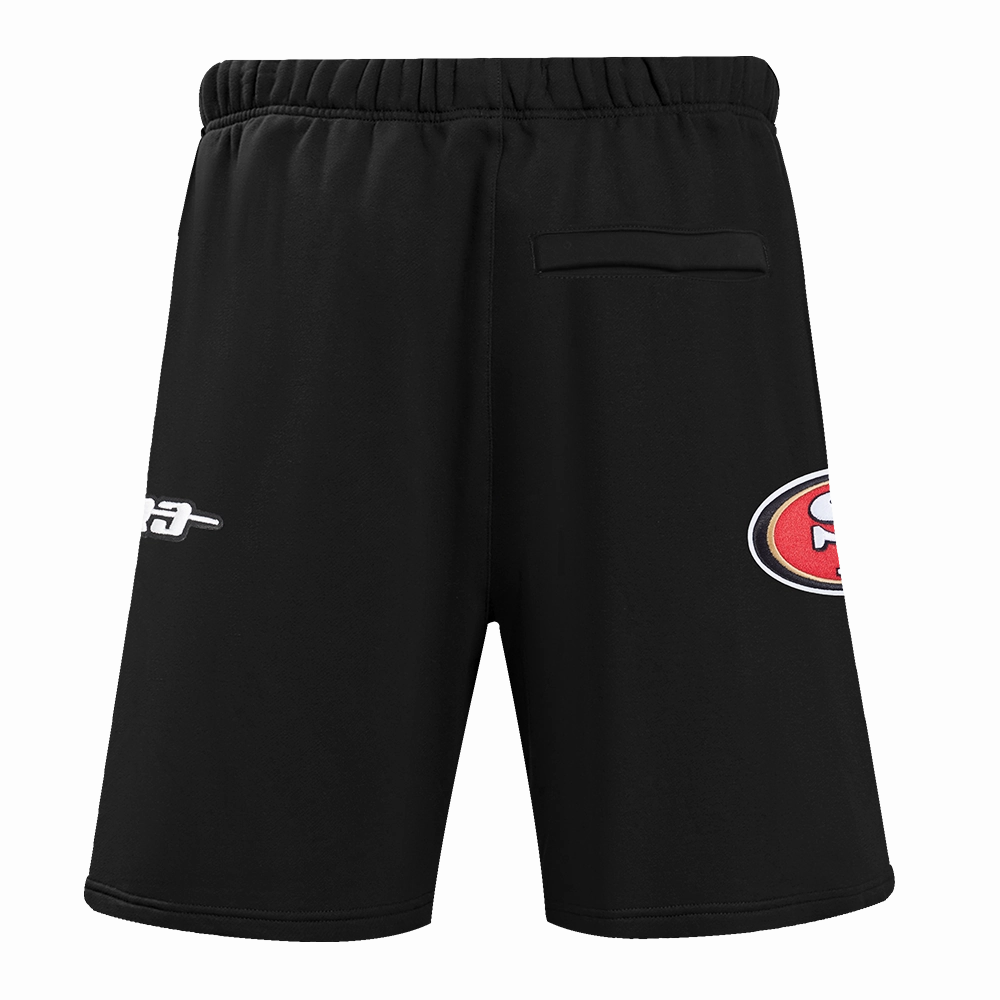 NFL SAN FRANCISCO 49ERS ECHO LOGO MEN'S FLEECE SHORT (BLACK)