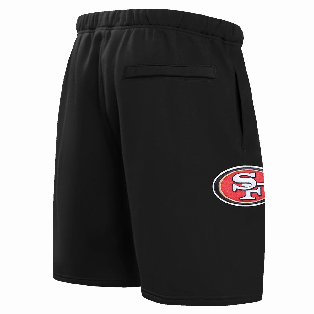 NFL SAN FRANCISCO 49ERS ECHO LOGO MEN'S FLEECE SHORT (BLACK)