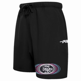 NFL SAN FRANCISCO 49ERS ECHO LOGO MEN'S FLEECE SHORT (BLACK)