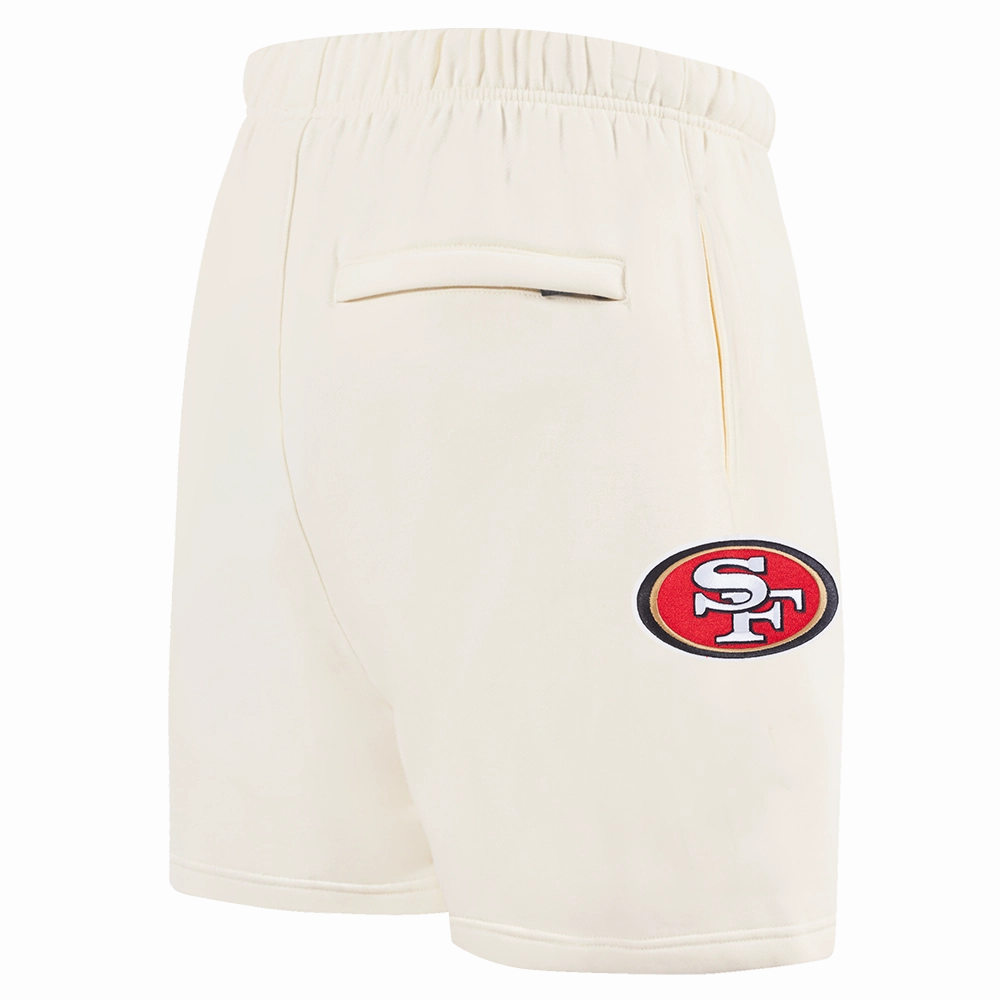 NFL SAN FRANCISCO 49ERS ECHO LOGO MEN'S FLEECE SHORT (EGGSHELL)