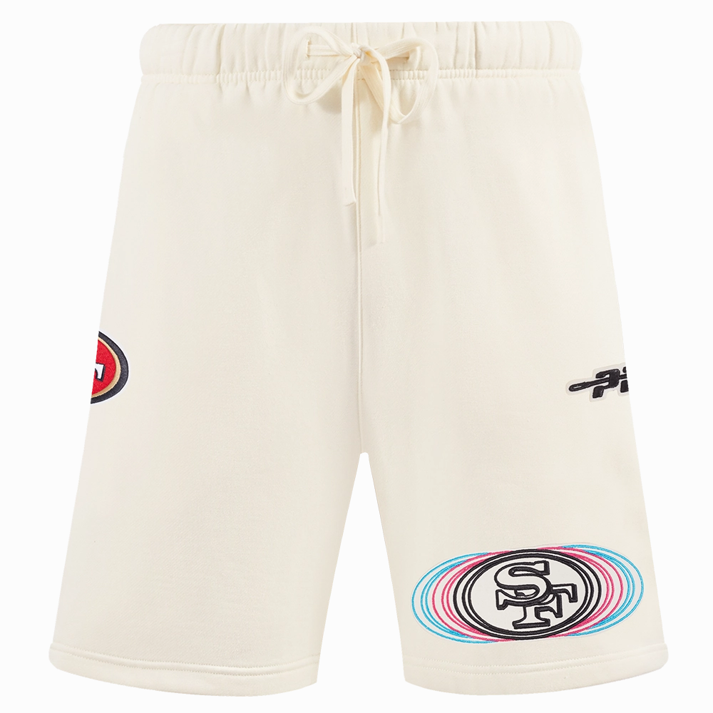 NFL SAN FRANCISCO 49ERS ECHO LOGO MEN'S FLEECE SHORT (EGGSHELL)