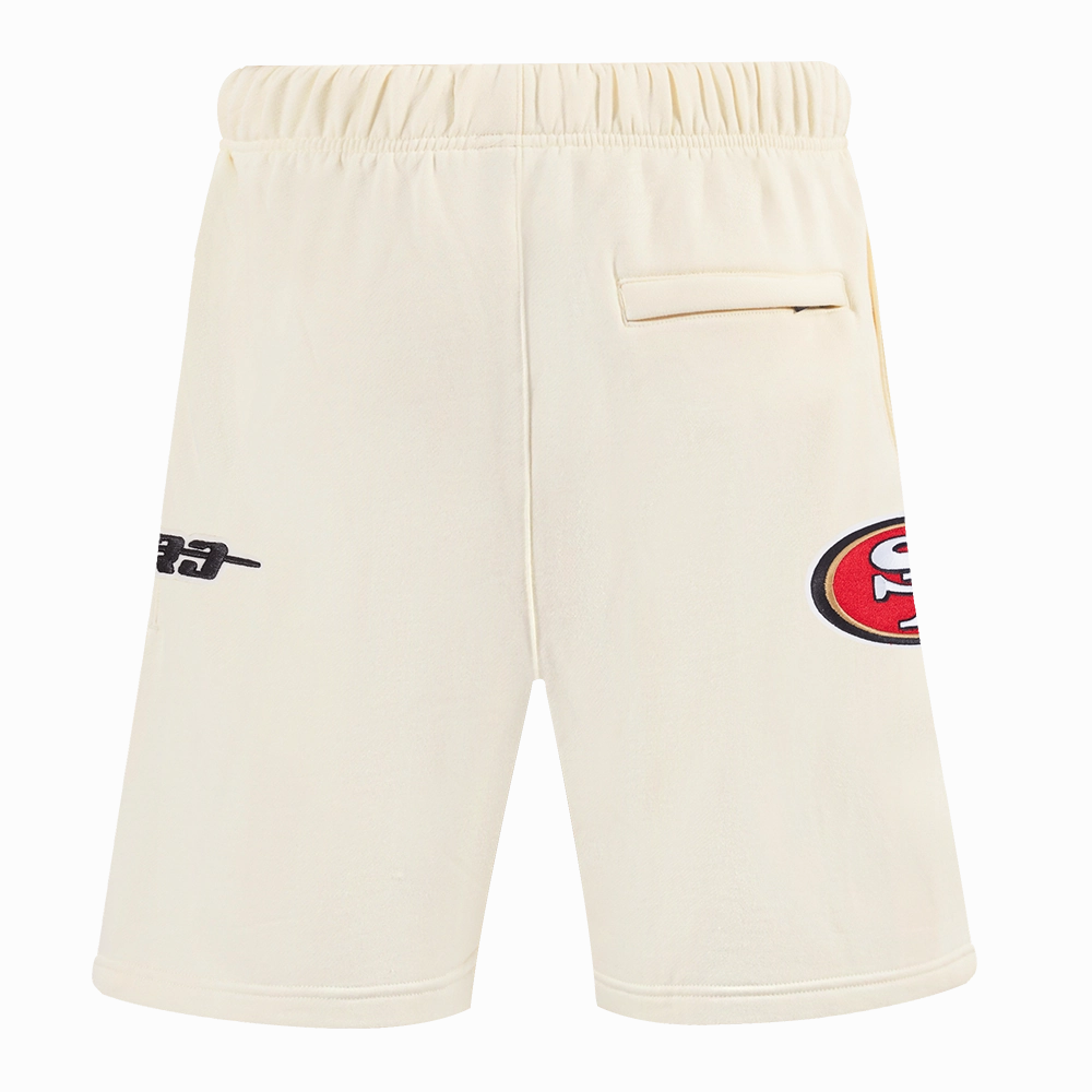 NFL SAN FRANCISCO 49ERS ECHO LOGO MEN'S FLEECE SHORT (EGGSHELL)