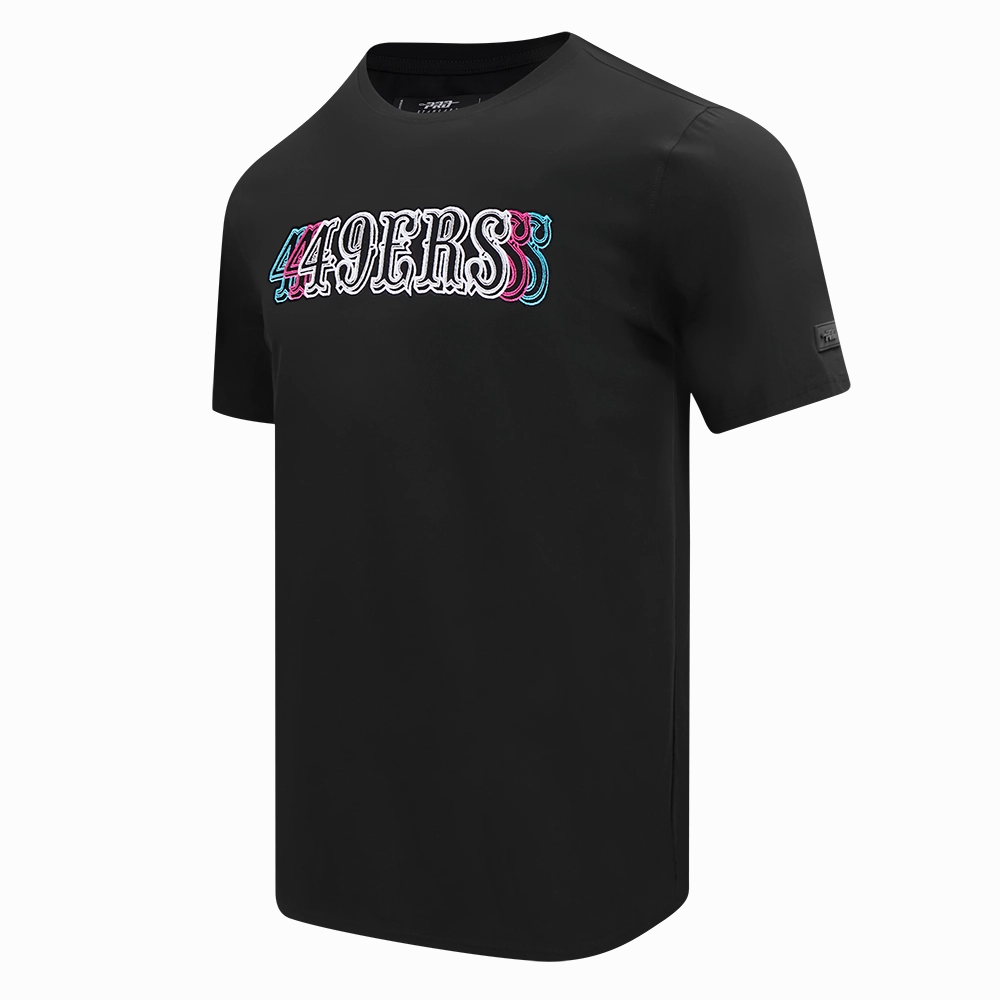 NFL SAN FRANCISCO 49ERS ECHO LOGO MEN'S SINGLE JERSEY TEE (BLACK)