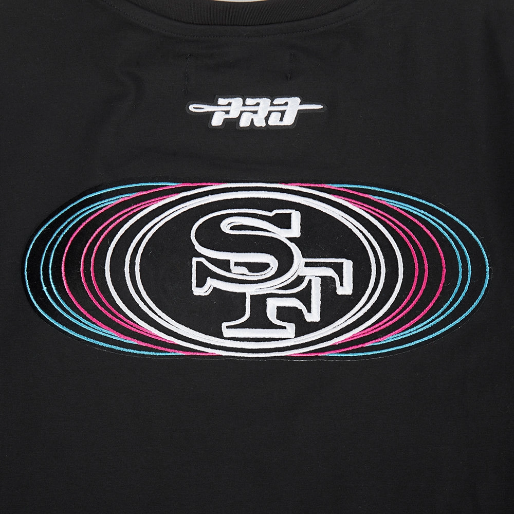 NFL SAN FRANCISCO 49ERS ECHO LOGO MEN'S SINGLE JERSEY TEE (BLACK)