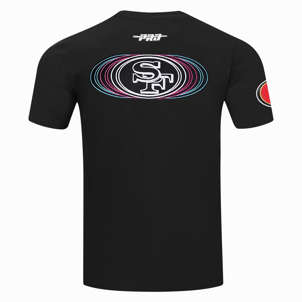 NFL SAN FRANCISCO 49ERS ECHO LOGO MEN'S SINGLE JERSEY TEE (BLACK)