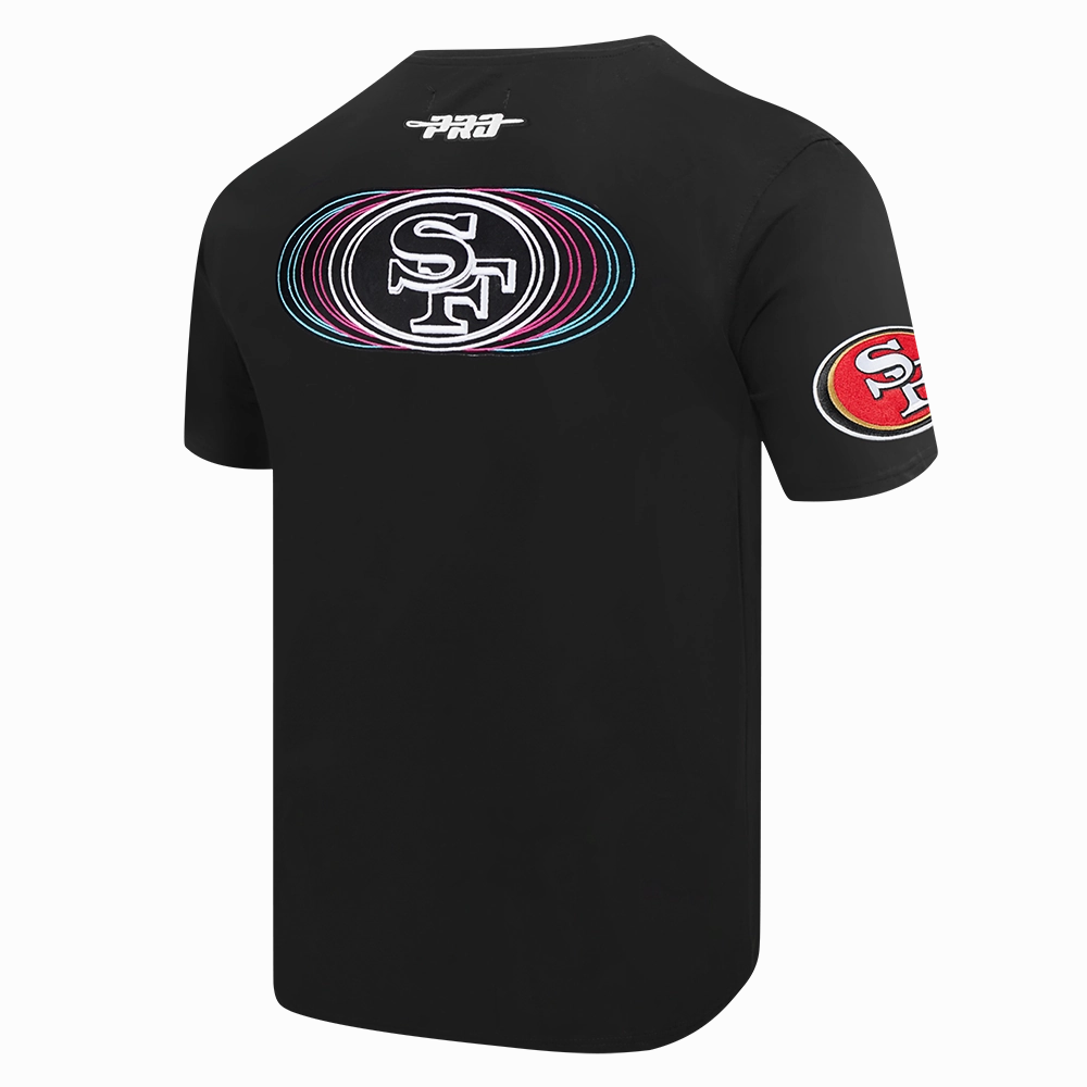 NFL SAN FRANCISCO 49ERS ECHO LOGO MEN'S SINGLE JERSEY TEE (BLACK)