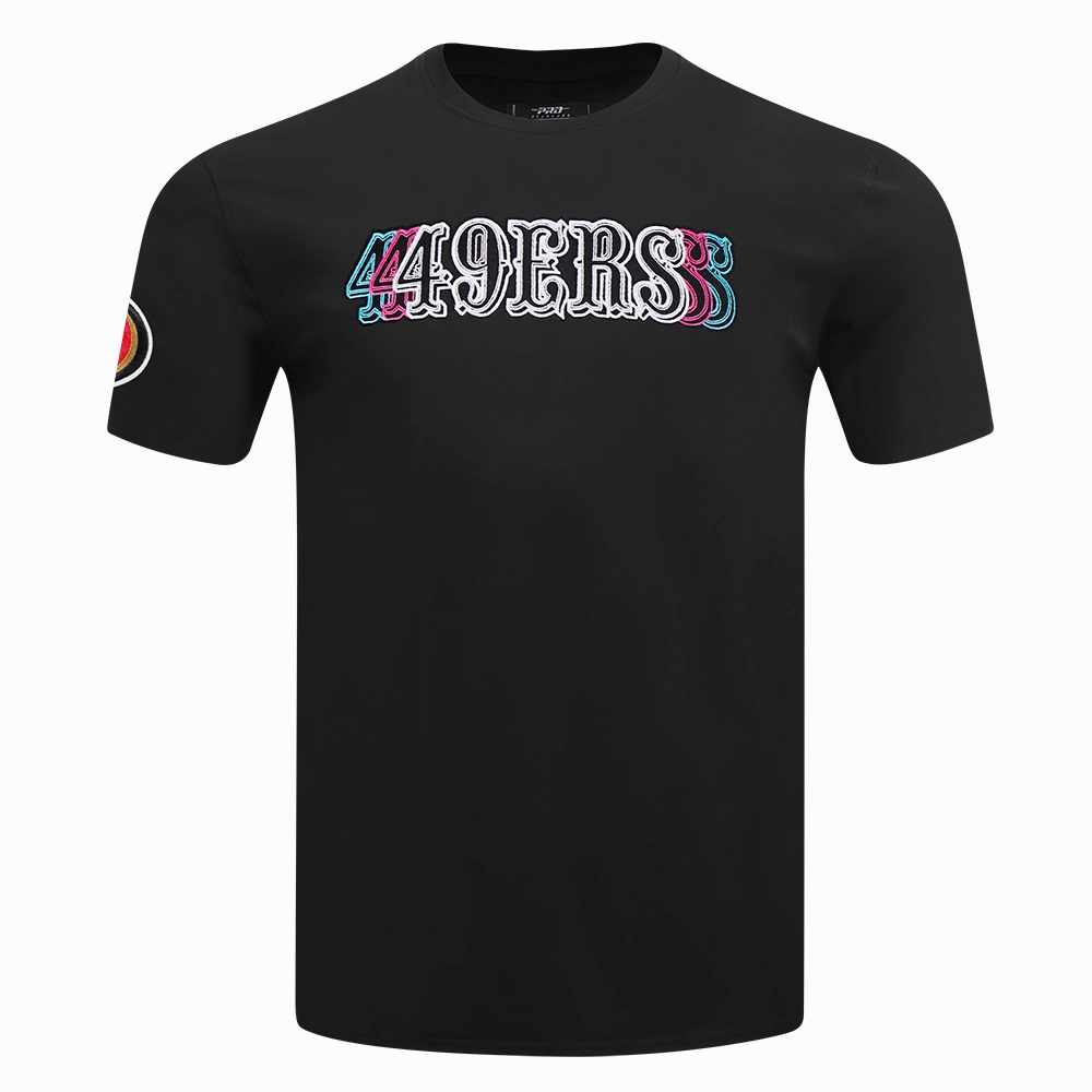 NFL SAN FRANCISCO 49ERS ECHO LOGO MEN'S SINGLE JERSEY TEE (BLACK)