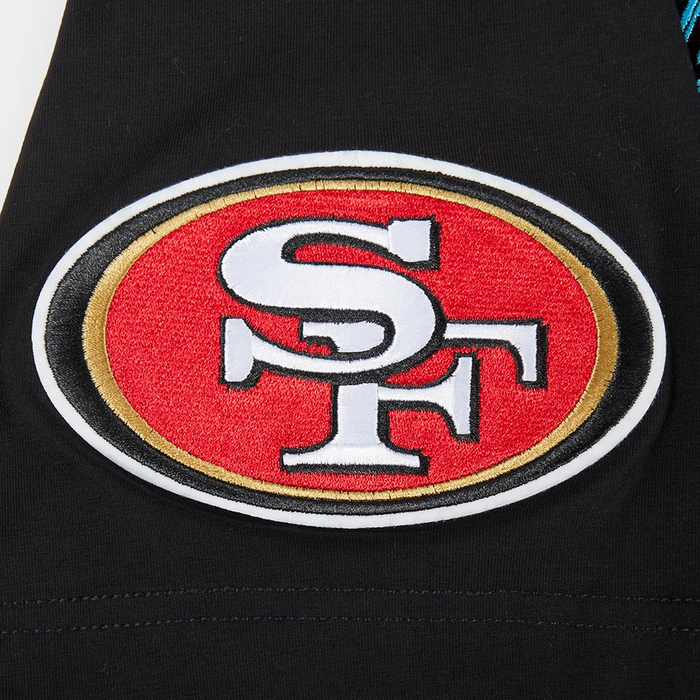NFL SAN FRANCISCO 49ERS ECHO LOGO MEN'S SINGLE JERSEY TEE (BLACK)