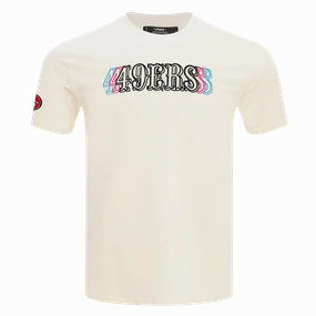 NFL SAN FRANCISCO 49ERS ECHO LOGO MEN'S SINGLE JERSEY TEE (EGGSHELL)