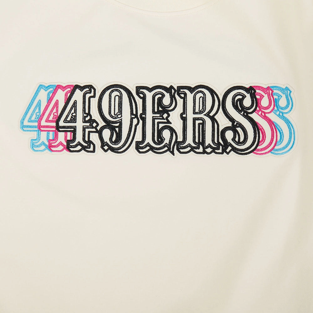 NFL SAN FRANCISCO 49ERS ECHO LOGO MEN'S SINGLE JERSEY TEE (EGGSHELL)