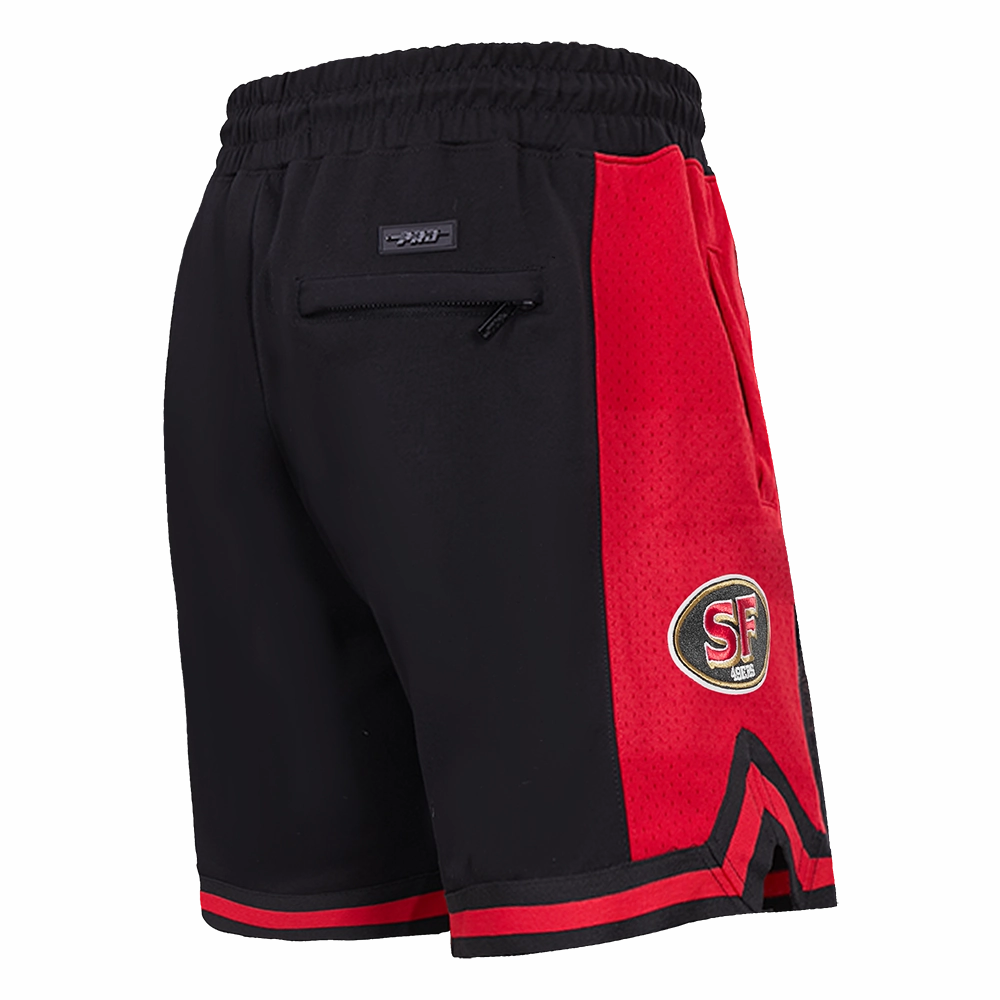 NFL SAN FRANCISCO 49ERS FAST LANE DOUBLE KNIT 2.0 MEN'S SHORT (BLACK/RED)