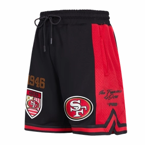 NFL SAN FRANCISCO 49ERS FAST LANE DOUBLE KNIT 2.0 MEN'S SHORT (BLACK/RED)