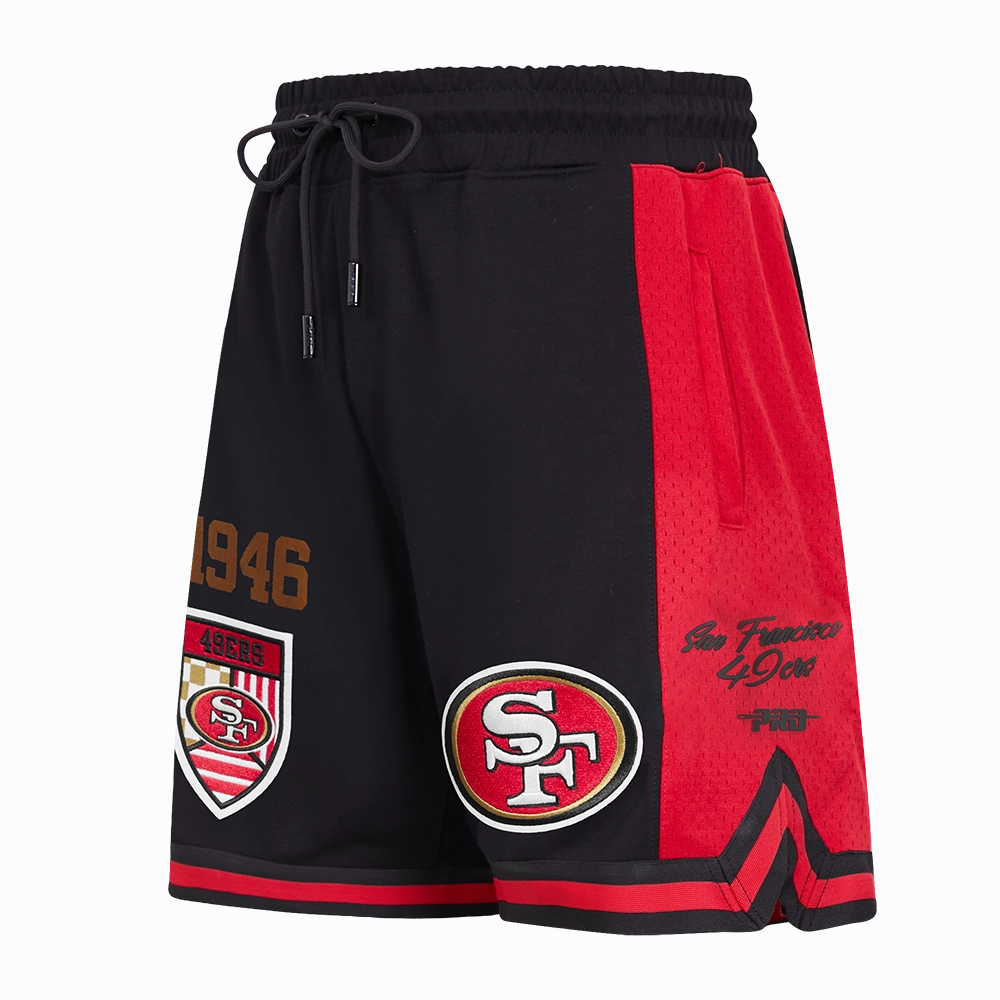 NFL SAN FRANCISCO 49ERS FAST LANE DOUBLE KNIT 2.0 MEN'S SHORT (BLACK/RED)