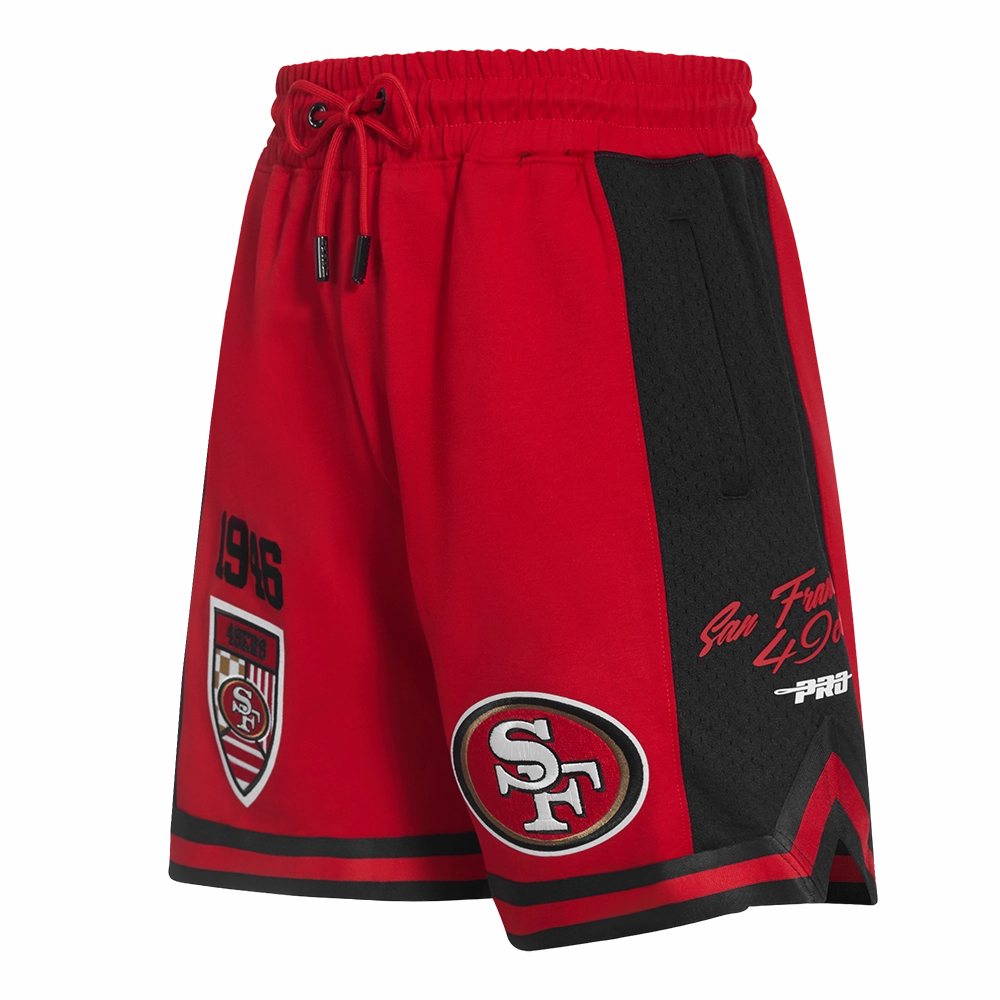 NFL SAN FRANCISCO 49ERS FAST LANE DOUBLE KNIT 2.0 MEN'S SHORT (RED/BLACK)