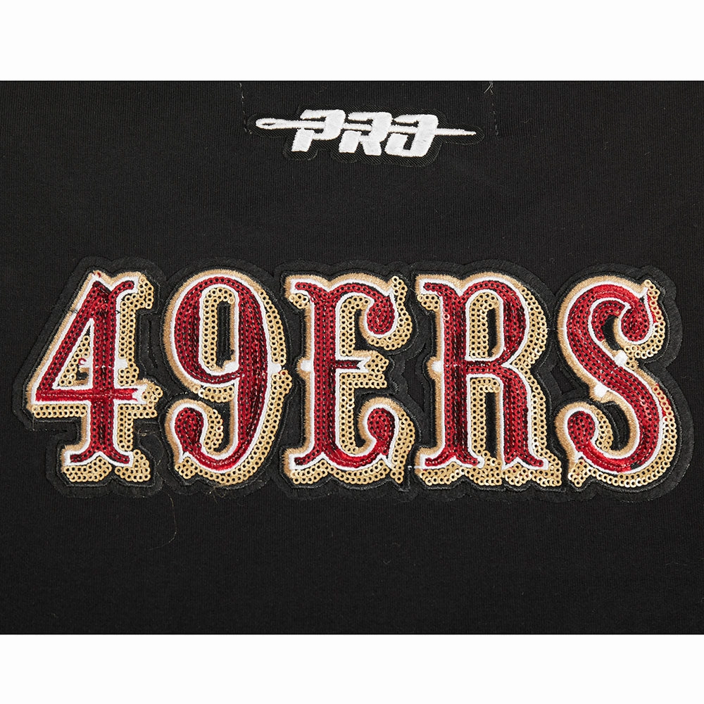 NFL SAN FRANCISCO 49ERS GAME DAY CLASSICS WOMEN'S SJ BABY DOLL TEE (BLACK)