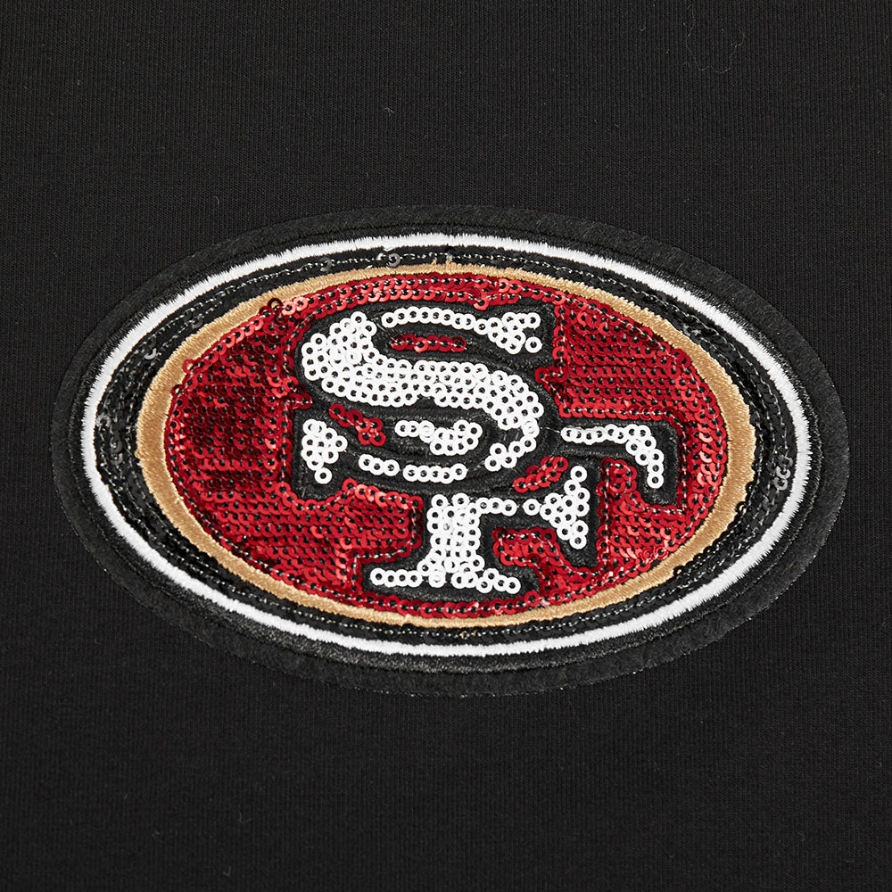 NFL SAN FRANCISCO 49ERS GAME DAY CLASSICS WOMEN'S SJ BABY DOLL TEE (BLACK)