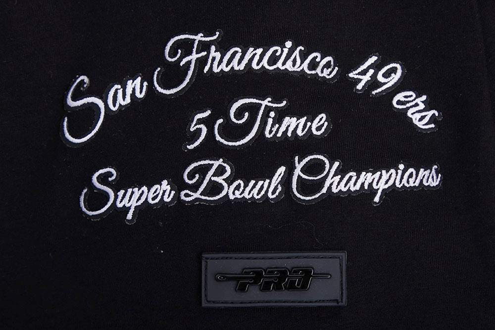 NFL SAN FRANCISCO 49ERS HYBRID SINGLE JERSEY MEN'S TEE (BLACK)