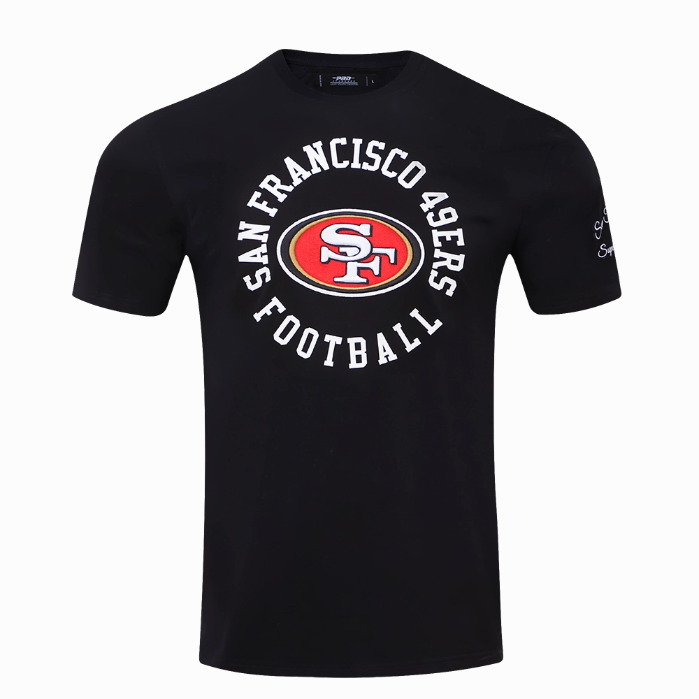 NFL SAN FRANCISCO 49ERS HYBRID SINGLE JERSEY MEN'S TEE (BLACK)
