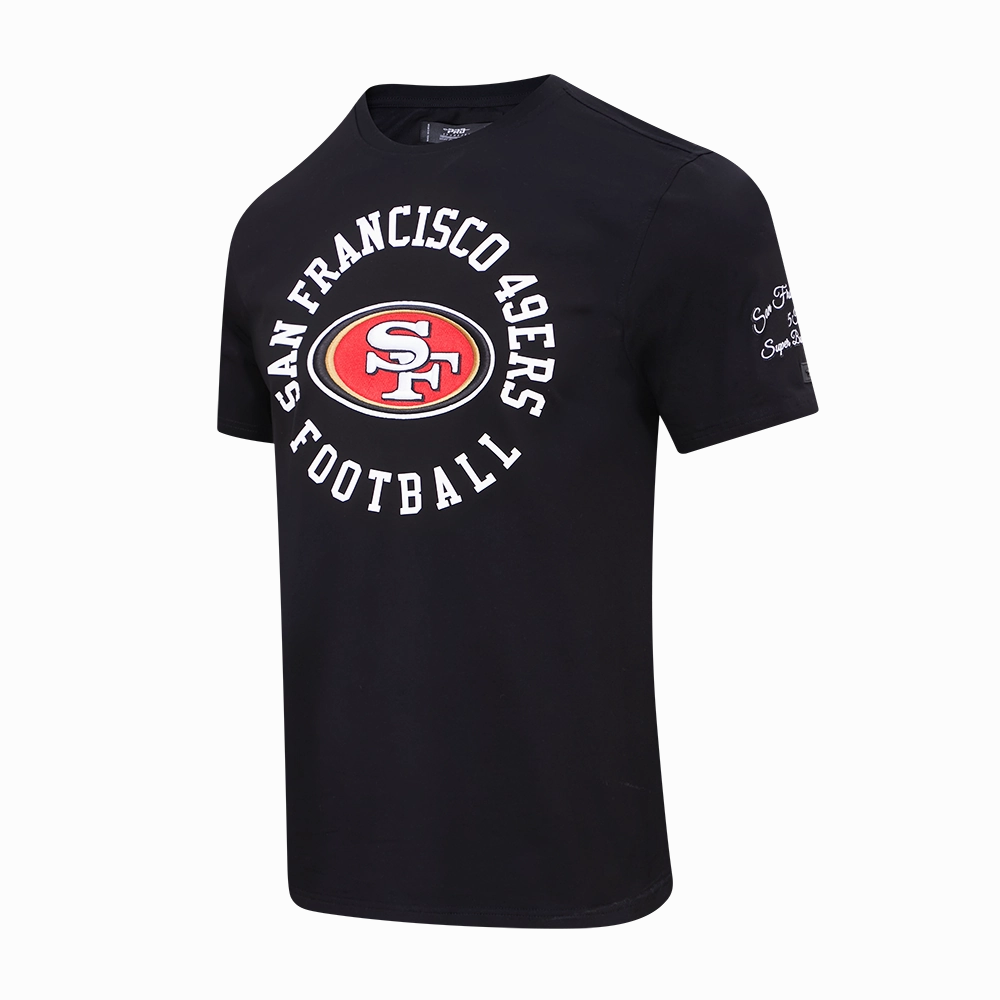 NFL SAN FRANCISCO 49ERS HYBRID SINGLE JERSEY MEN'S TEE (BLACK)