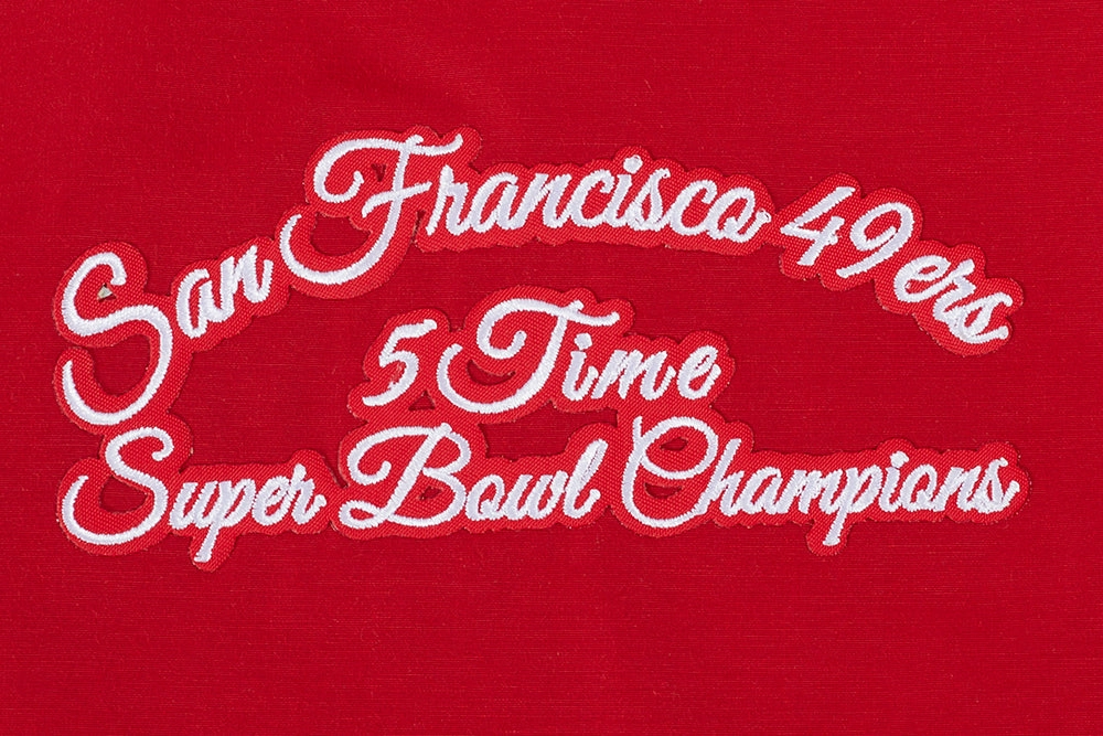 NFL SAN FRANCISCO 49ERS HYBRID WOVEN MEN'S FULL ZIP PULLOVER HOODIE (RED)