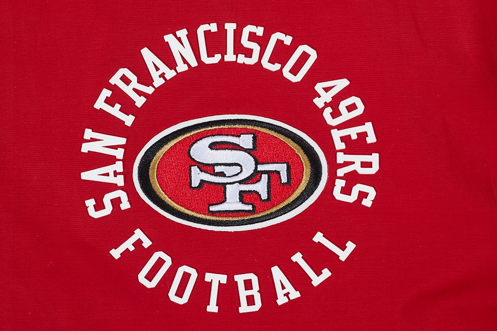 NFL SAN FRANCISCO 49ERS HYBRID WOVEN MEN'S FULL ZIP PULLOVER HOODIE (RED)